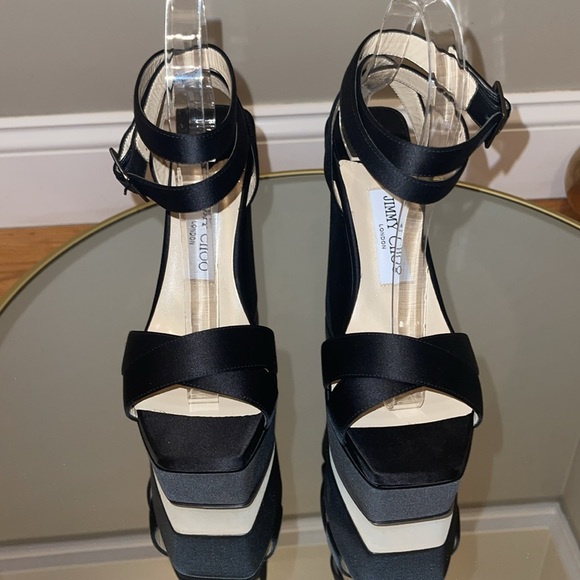 Jimmy Choo Gaia 140 Platform heeled sandals sz 37.5 - Picture 14 of 16